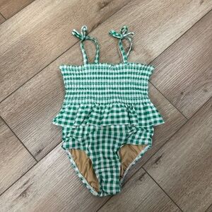 Old Navy Green Gingham Kids Swimsuit
